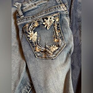 Embroidered Blue Jeans